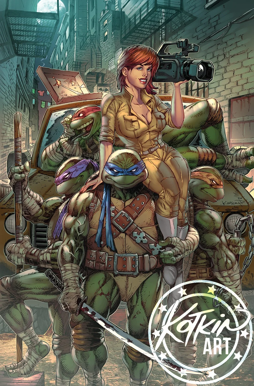 TMNT & APRIL ONEIL - METAL CARD — Art Of Alex Kotkin